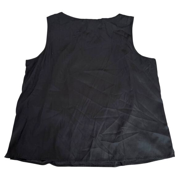 Citron Santa Monica Collection Silk Sleeveless Tank Top Black Minimalist Size 1X - Picture 7 of 9
